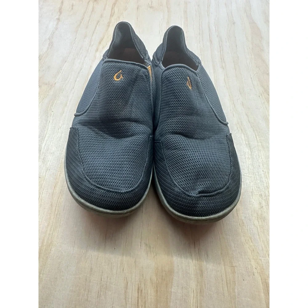 OluKai Nohea Mesh Mens Slip On Shoes Grey Orange 10188-4242 Size 11